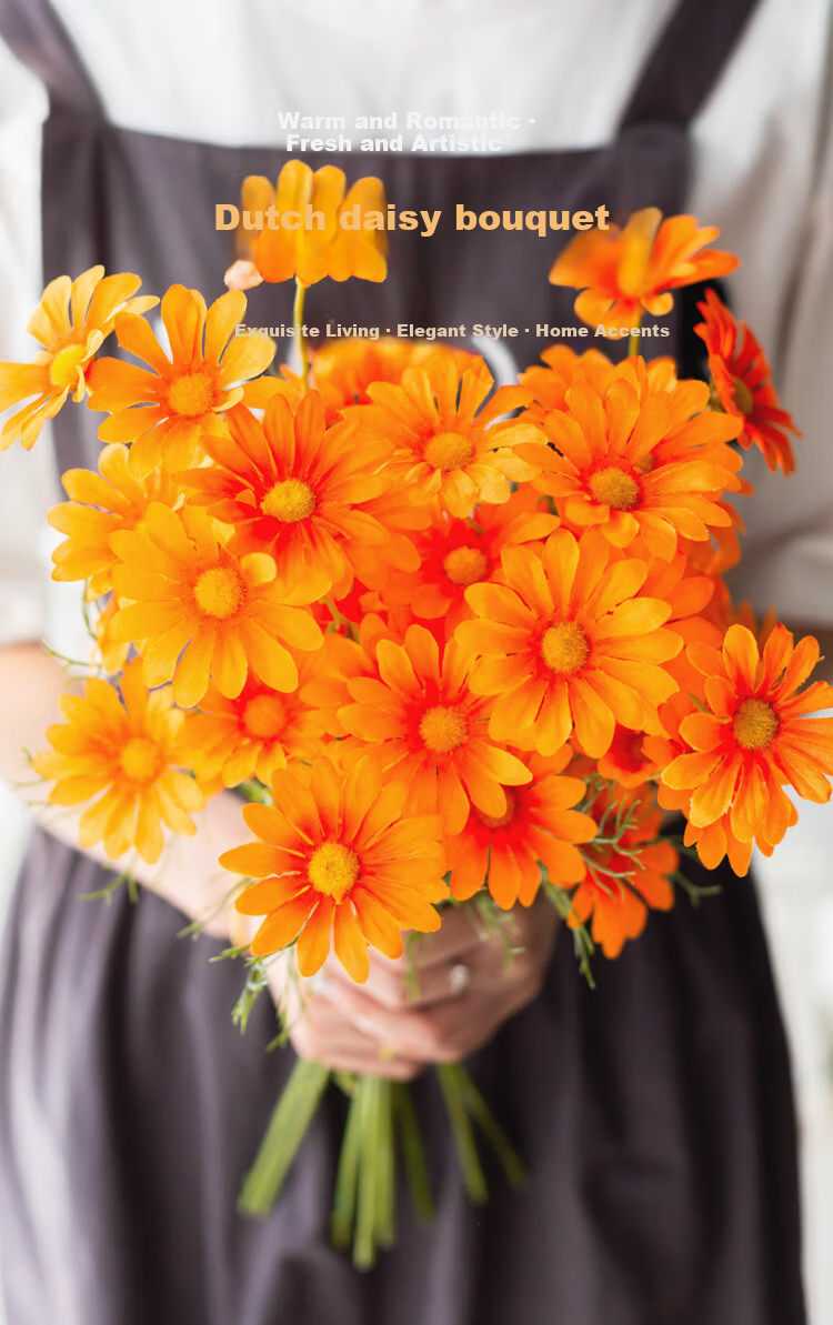 SUGER LOVE Artificial Flowers, Cacalia, 2 Stems, 50cm, Simple Living Room Decoration, Bouquet, Flower Vase, Floral Arrangement 3