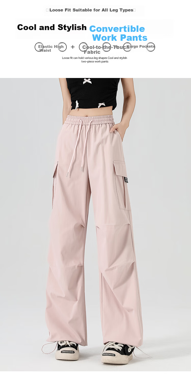 Xueqiman Twill Work Pants Women Summer Quick-Dry American Style Sports Convertible High-Waist Hiking Outdoor Softshell Pants 6