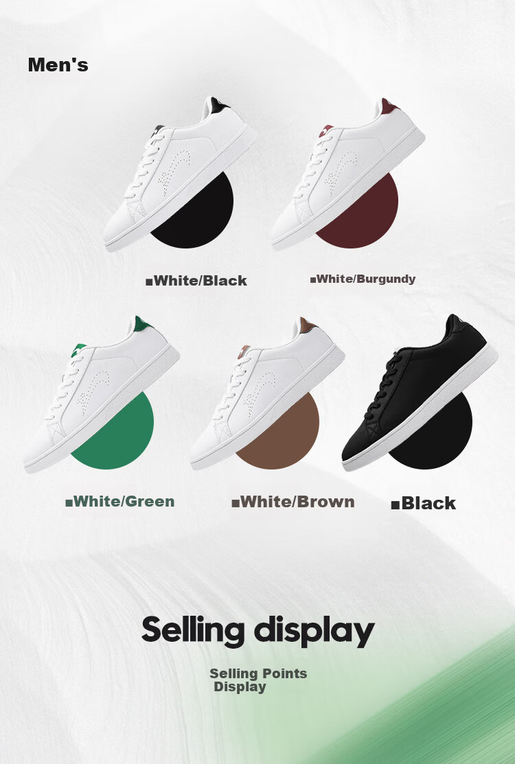 Guirenniao Casual Couple Sneakers Summer Women's Sports Versatile White Shoes Men White/Black Size 35 5