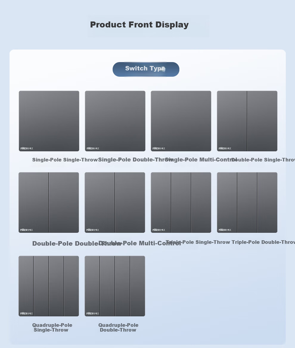 NVC Lighting Electrical Switch Socket Three-Hole 16A Socket Air Conditioner Socket 86-Type Ultra-Thin Panel N29 Misty Gray 1