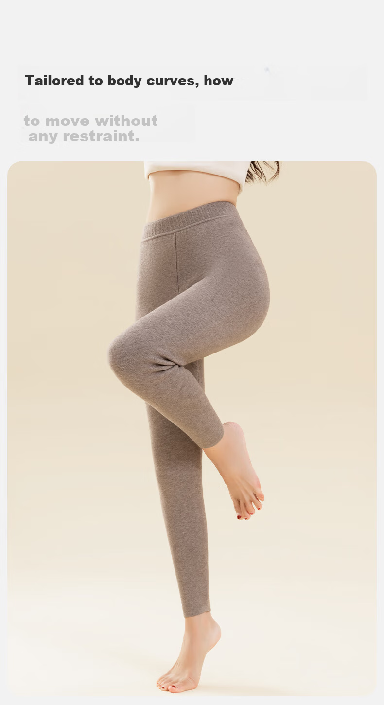 MiiOW Women's Winter Cotton Pants Fleece Lined Thick Wool Warm Pants Anti-Cold Extra Thick High Waist Fleece Trousers for Middle-aged and Elderly Northeast 8