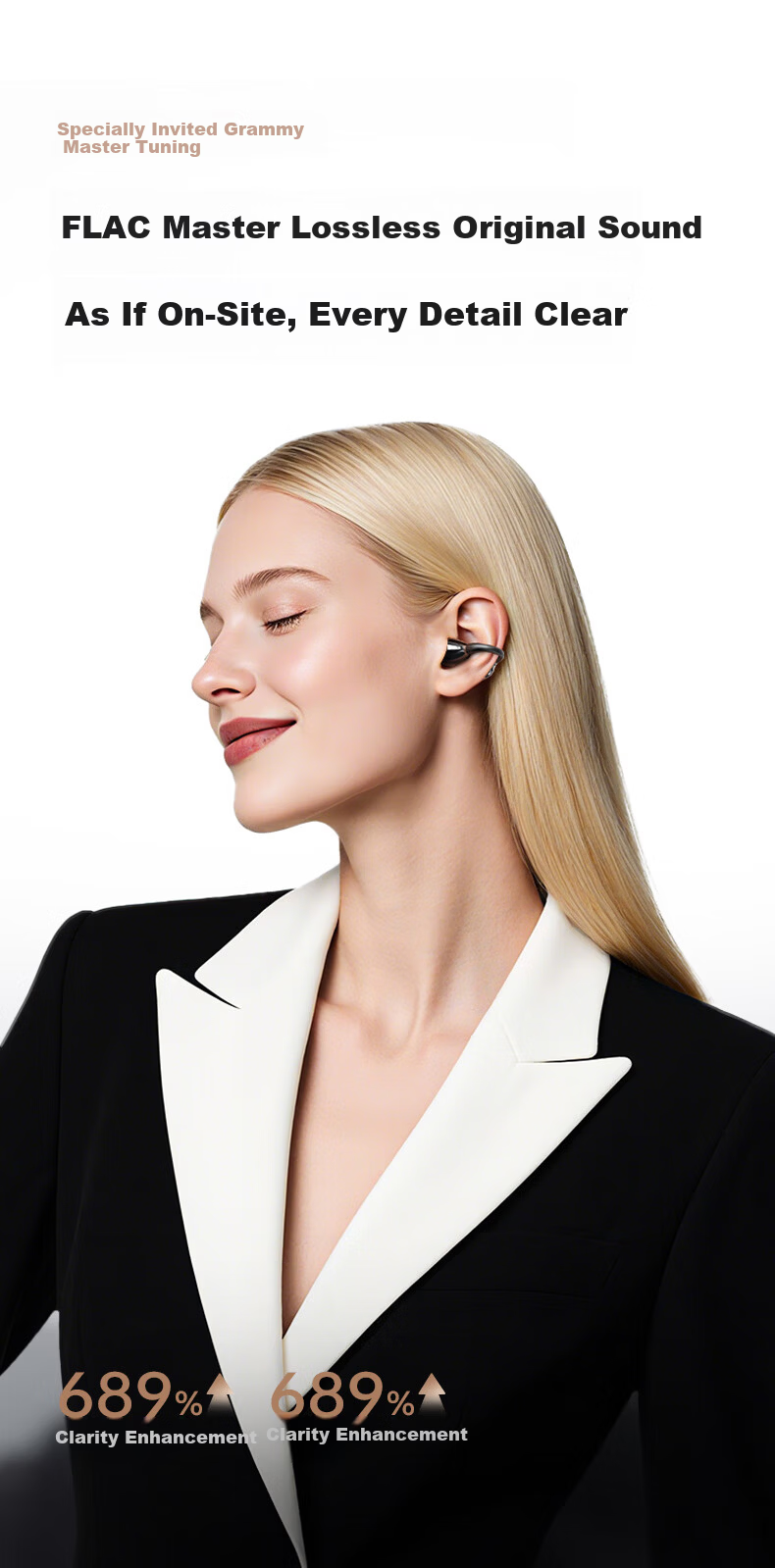 KINYO [Leader Industry | A9 Ai Lingdong Huan] Bluetooth Headphones, Clip-On Bone Conduction Concept, Wireless, Open-Run Sports, Calling, Noise Reduction, Long Battery Life, Real-Time Translation, Recording 10