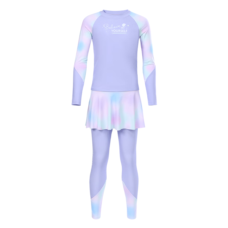 Disney Children's Two-Piece Swimsuit, Long-Sleeve And Long Pants, Sun Protection Surfing Suit, Big Kids Beach Swimwear D36668S2G, Purple, Size 120