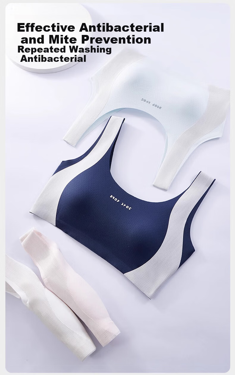 GRACEWELL 【Silk Antibacterial】Girls Sports Bra Shockproof Lift Developmental Fixed Cup White S 12
