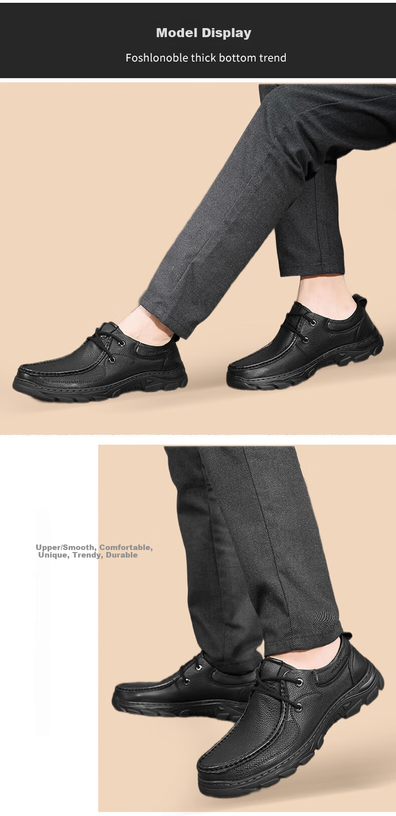 MULINSEN Men's Outdoor Casual Shoes, Lace-Up Middle-Aged And Elderly Dad Shoes, Business Casual Leather Shoes 19216 9