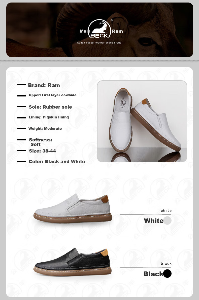 Gongyang Men's Business Casual Leather Loafers Soft Leather Soft Sole Slip-On Moccasins White Size 39 2
