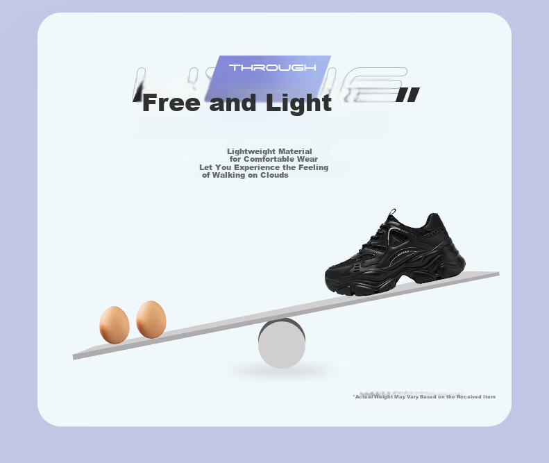 Warrior Official Women's Shoes 2026 Summer New Breathable Thick Sole Height Increasing Dad Sneakers M750c Black Size 39 7