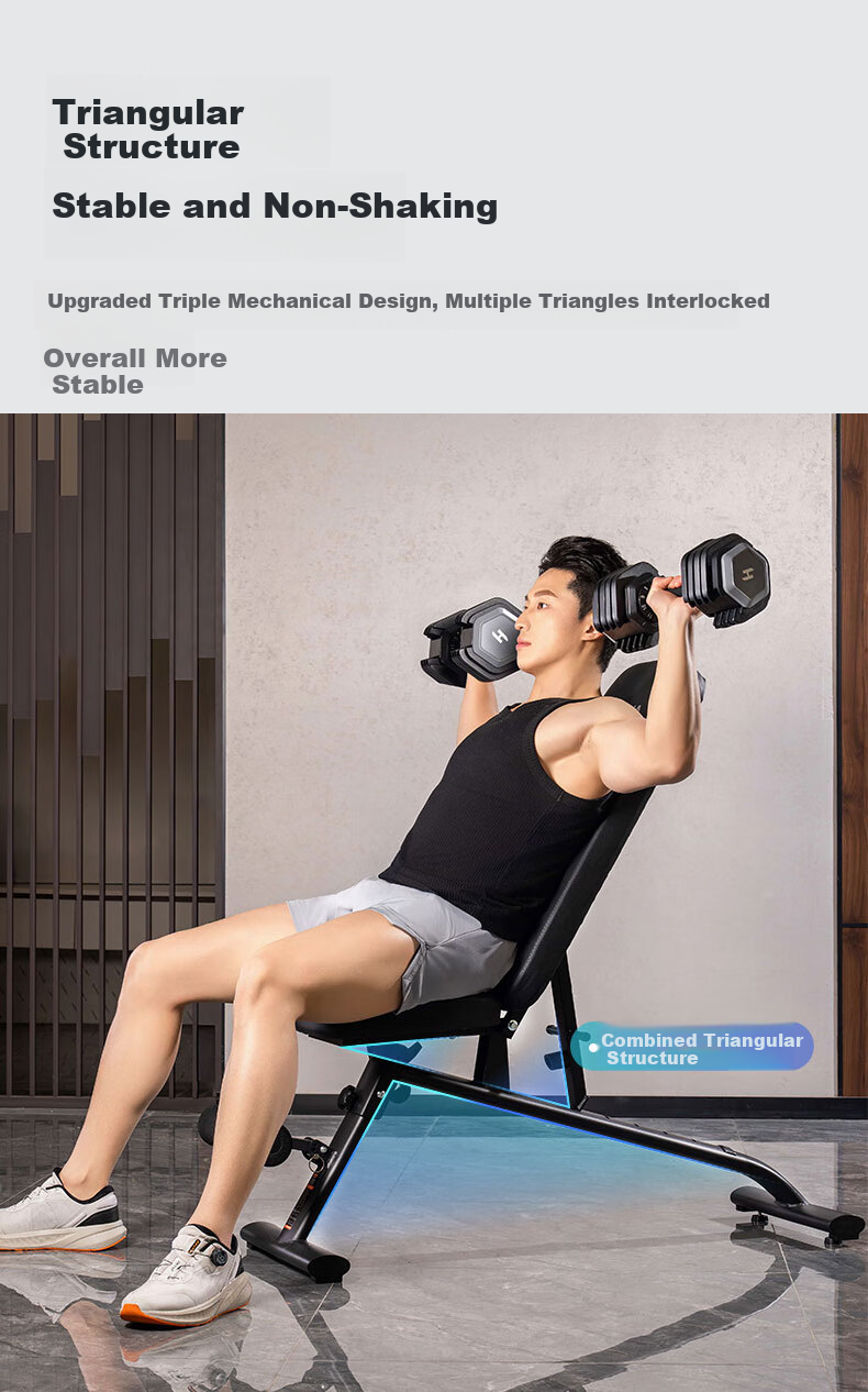 SHUA Adjustable Foldable Dumbbell Bench Home Gym Training Equipment SH-G593 9