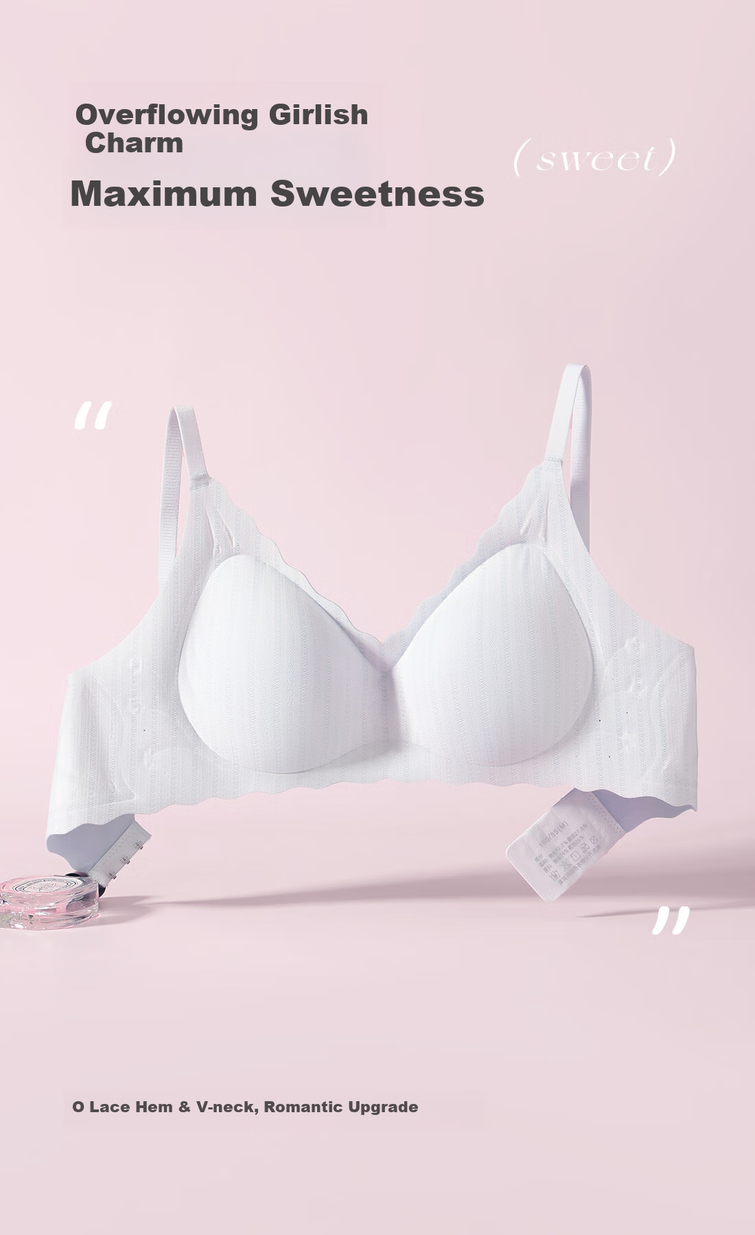Ordifen Grade 7 Antibacterial Underwear Black Technology W-Shaped Soft Support Push-Up Side Breast Gathering Skin-Friendly Breathable Lace Sweet Bra 14