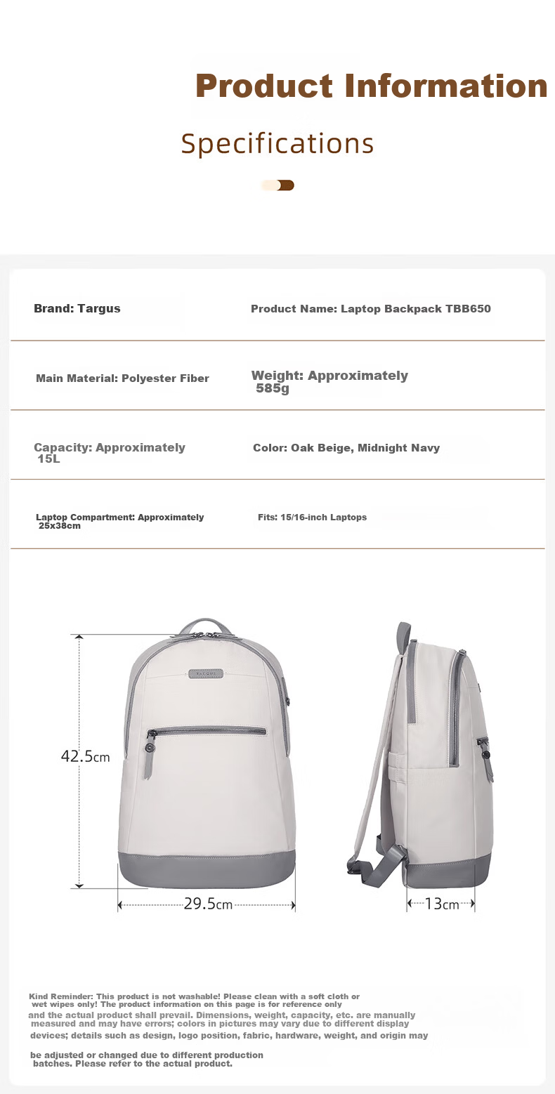 TARGUS 15.6-inch Laptop Backpack Commuter Bag Fashionable Women's Shoulder Bag 650 Blue 11