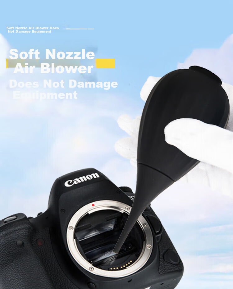 Earlymen Black Strong Wind Air Blower Soft Head Unidirectional Air Blower Dust Blower Air Blower for DSLR Lens Projector Telescope Phone Keyboard Figure Cleaning 8