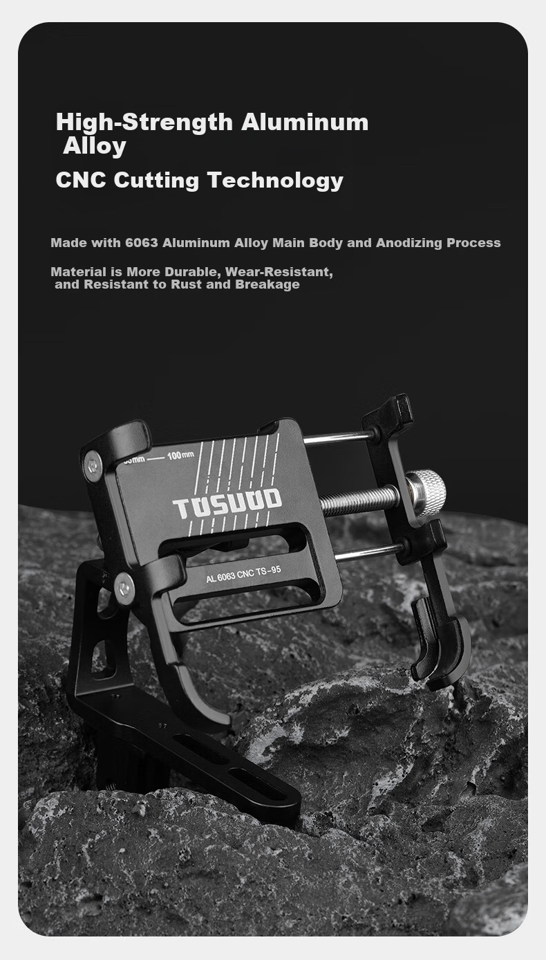 Captain Tas Aluminum Alloy 2-in-1 Bicycle Phone Holder Mountain Bike Integrated Handlebar Road Bike Navigation Mount Cycling Gear 2