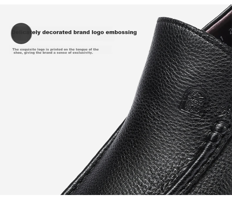 LAORENTOU Men's Leather Business Casual Slip-On Shoes Durable Comfortable Black 38 87201760 12