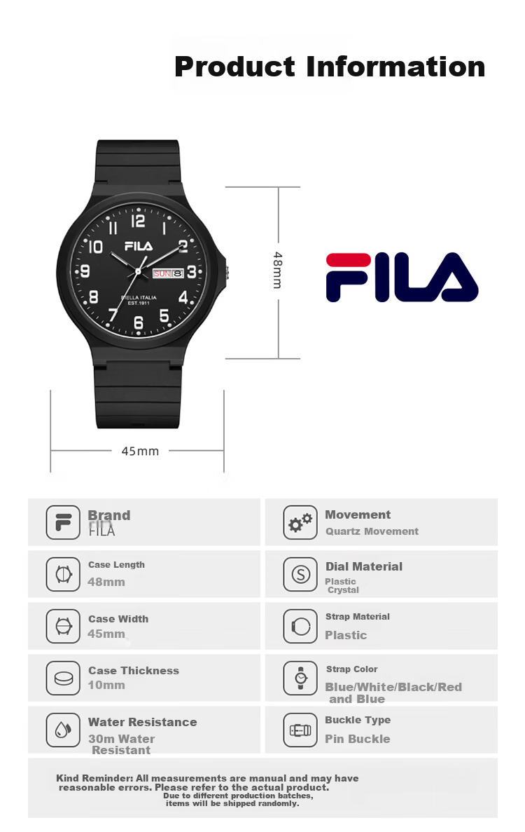 FILA Student Watch for Middle And High School Boys And Girls, Children's Exam Watch, Sports Watch Gift for Middle School Entrance Exam 6691-008 6