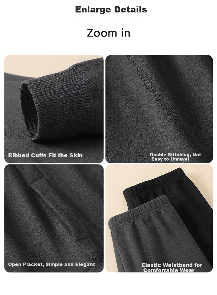 Me feeling Men's Thermal Pants Autumn Winter New Thickened Fleece Lined Wool Silk Knee Support Slim Fit Base Layer Pants Plus Size 12