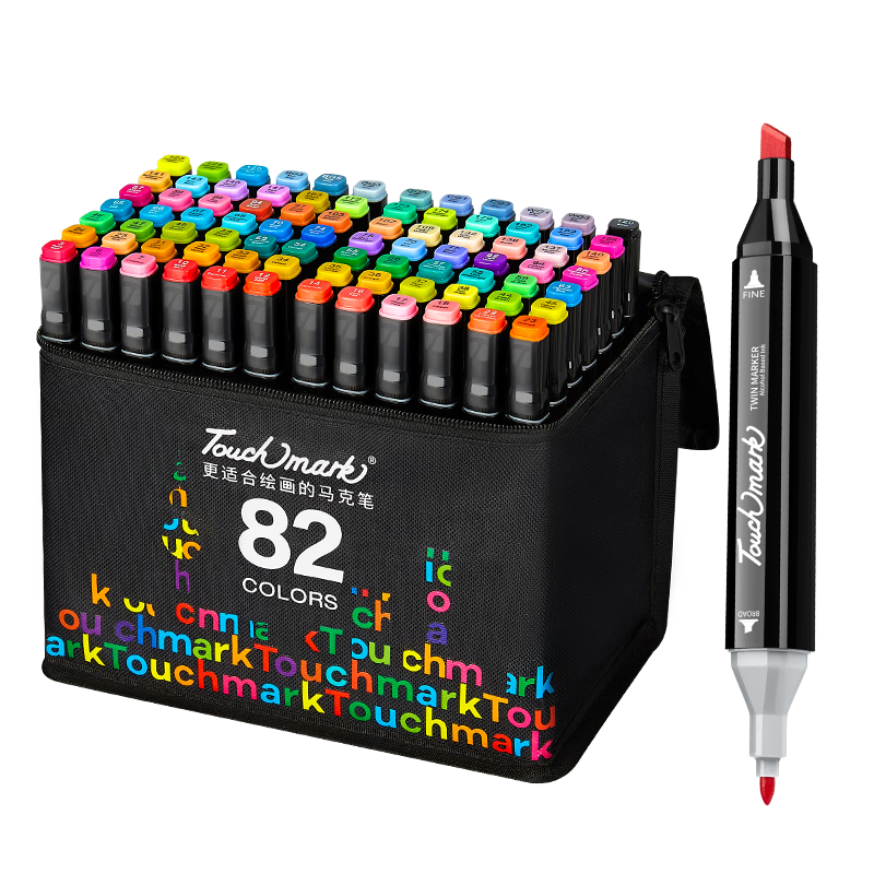 Touch Mark 82-Color Dual-Ended Oil-Based Anime Watercolor Markers Set for Students, Beginners, Kids Art Supplies Birthday Gift for Boys and Girls