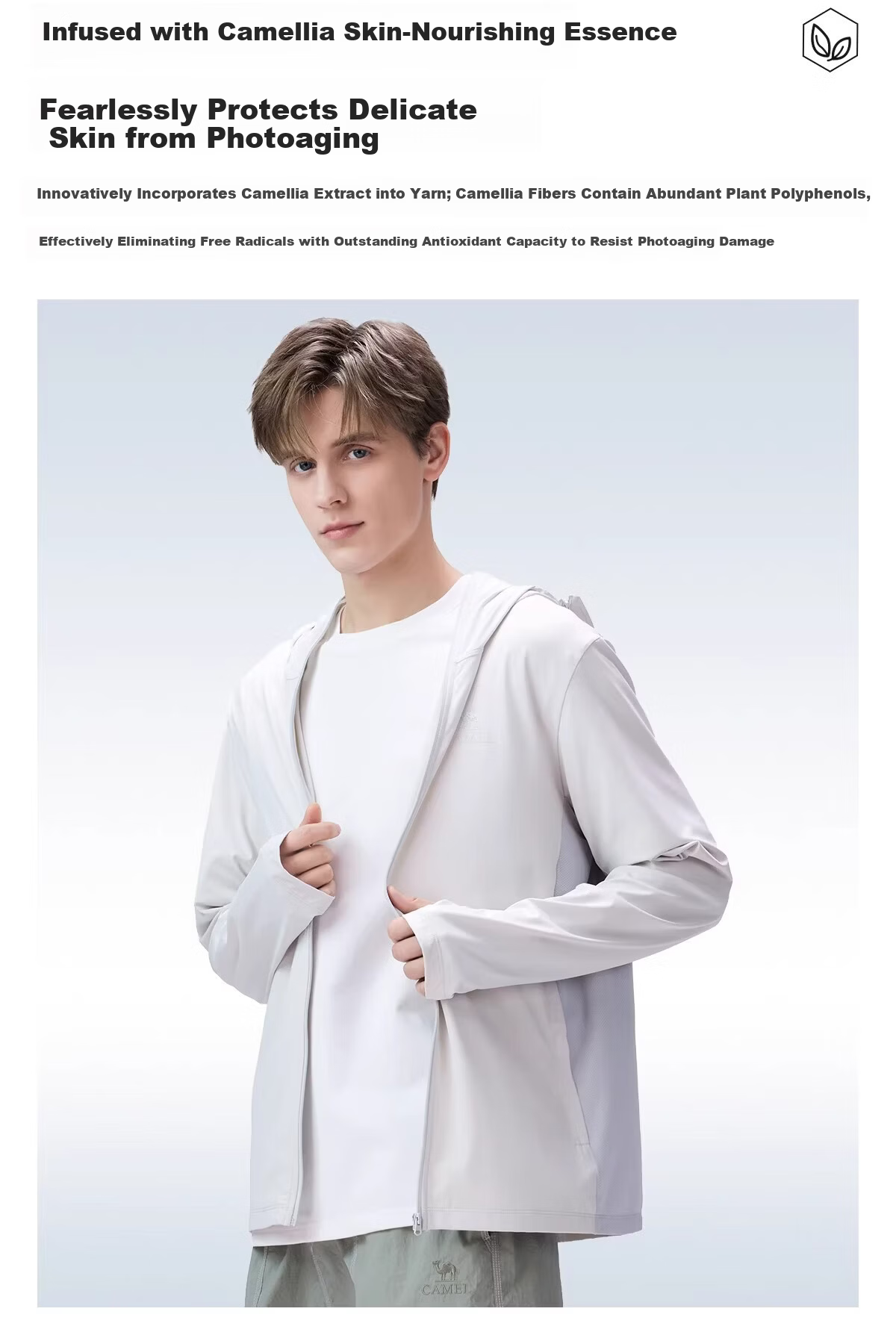 CAMEL Outdoor Cooling White Skin Sunscreen Jacket Unisex 2026 Spring Summer New Breathable UV Protection Coat R168 4
