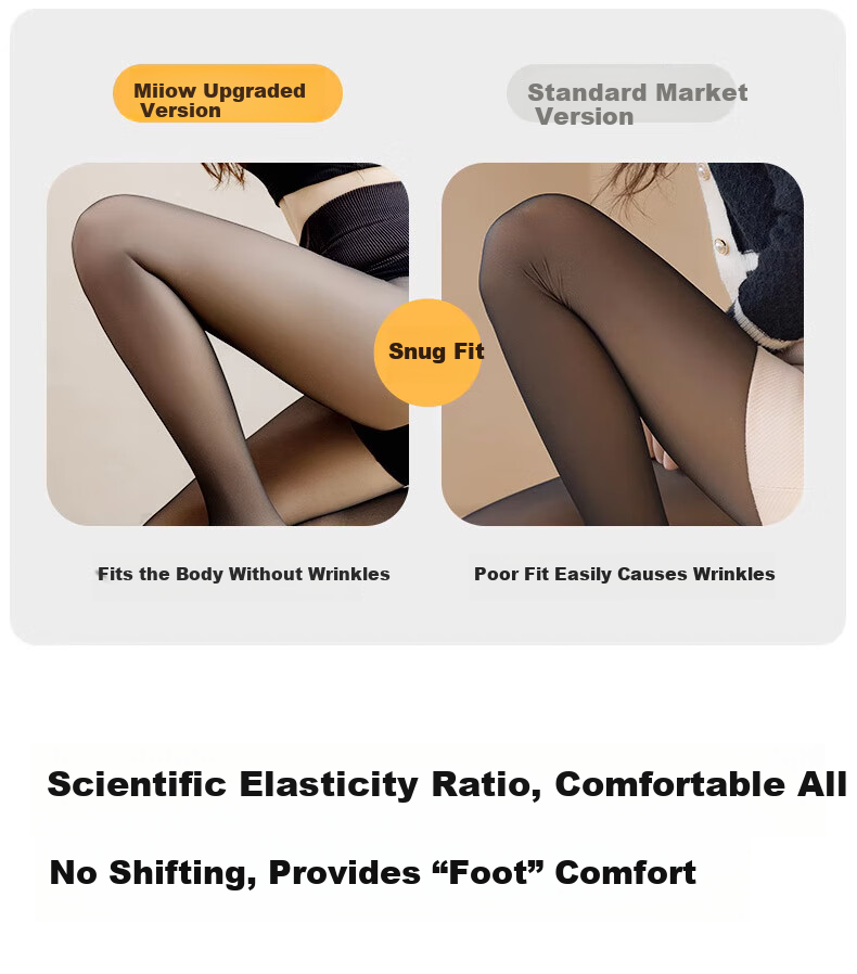 MiiOW Black Sheer Skin-Like Leggings for Women, Fleece-Lined Thickened Warm Tights, Black Pantyhose for Outdoor Wear 14