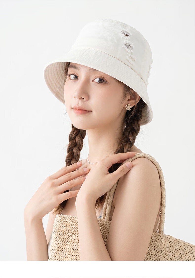 MMOPTOP Japanese Style Distressed Fisherman Hat Women Vintage Washed Cotton Bucket Hat Casual Versatile Face-Slimming Sun Hat Men 1