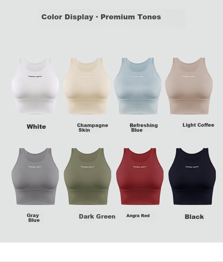 Xueqiman Women's Sports Bra Running Shockproof Anti-Sagging Outer Wear Seamless Fitness Training Yoga Top Bra 8