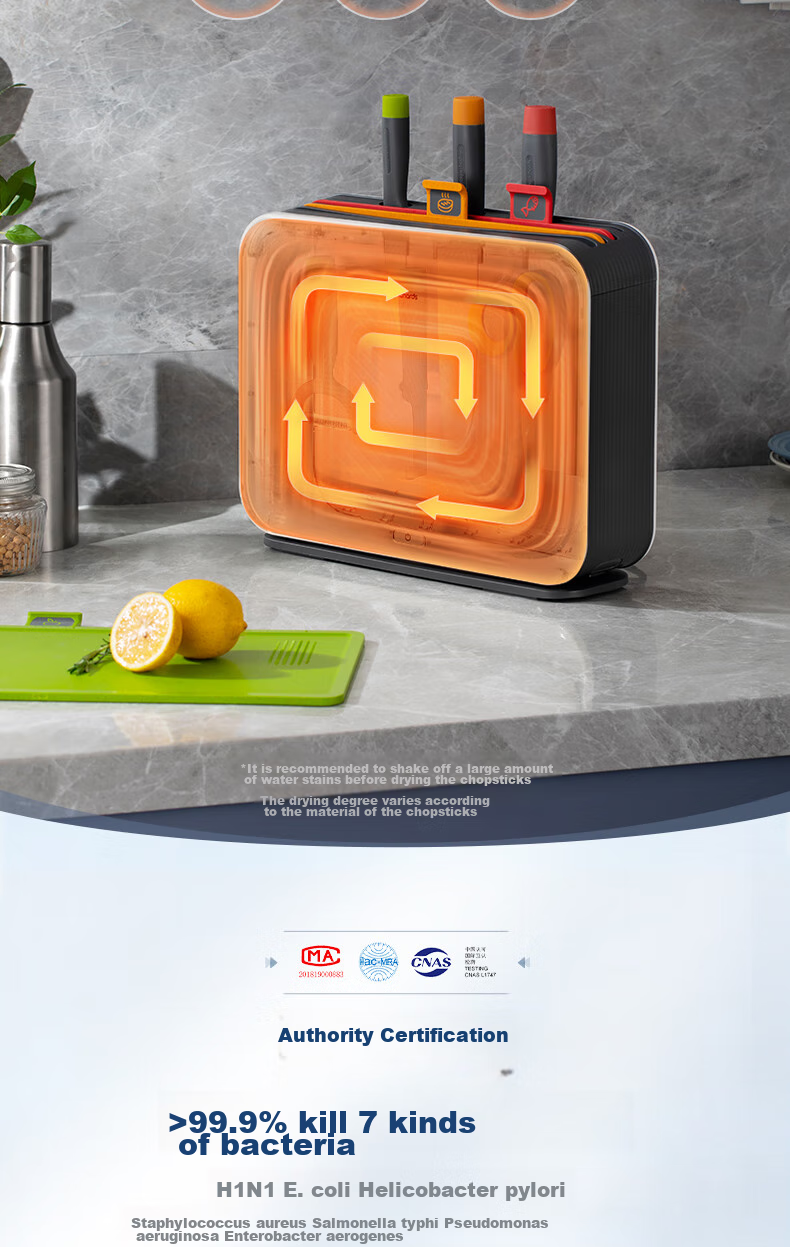 Morphyrichards Disinfection Knife Holder Third Generation, Classified Cutting Board, Knives, Chopping Board, Chopsticks, UV Sterilization And Drying All-In Machine, Six Knives Three Boards Set MR1002, One's Member 17