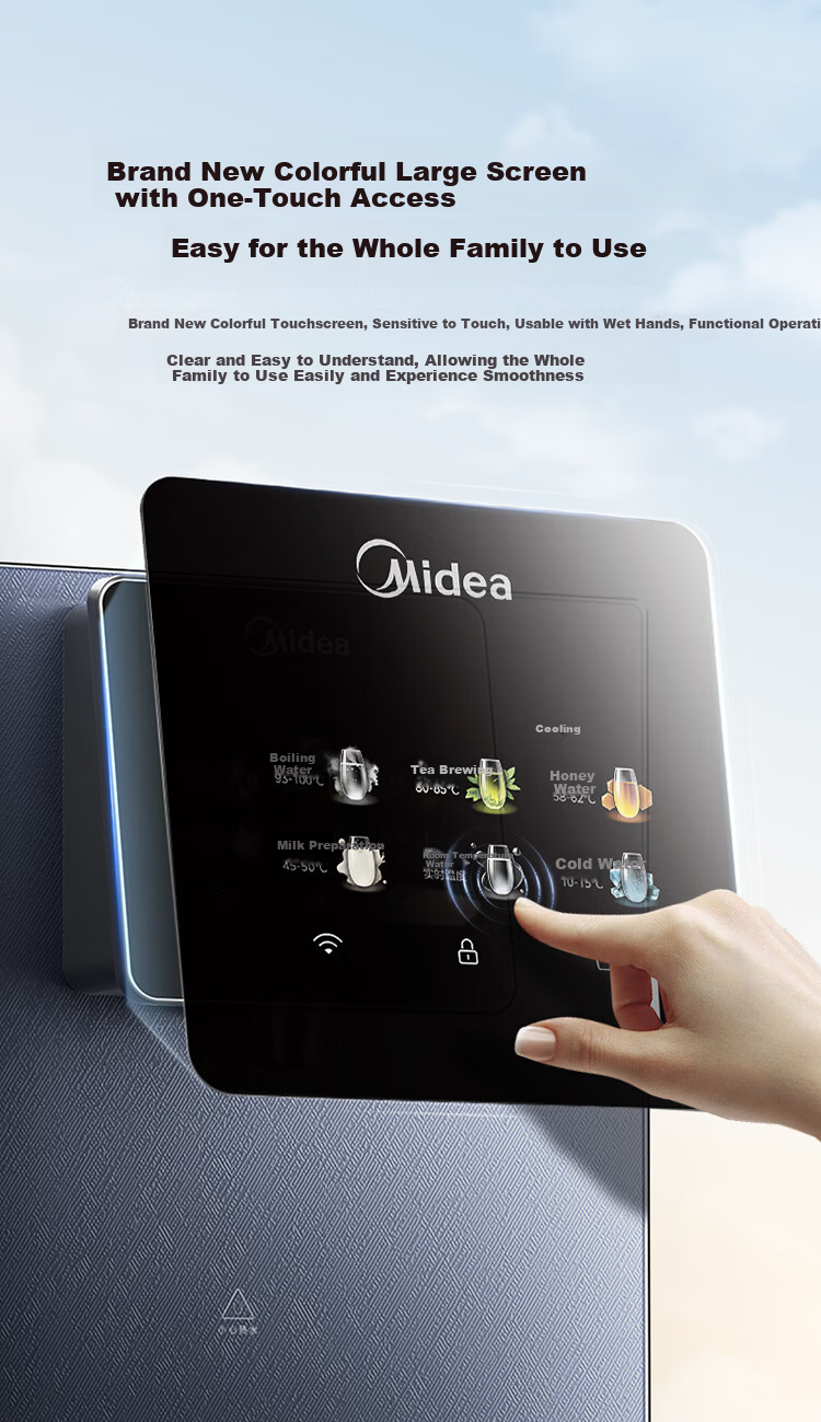 Midea Wall-Mounted Pipeline Household Water Purifier and Dispenser Upgrade True Boiling 6-Stage Temperature Control 15°C Ice Water Full Flow Matching MG239-D 14