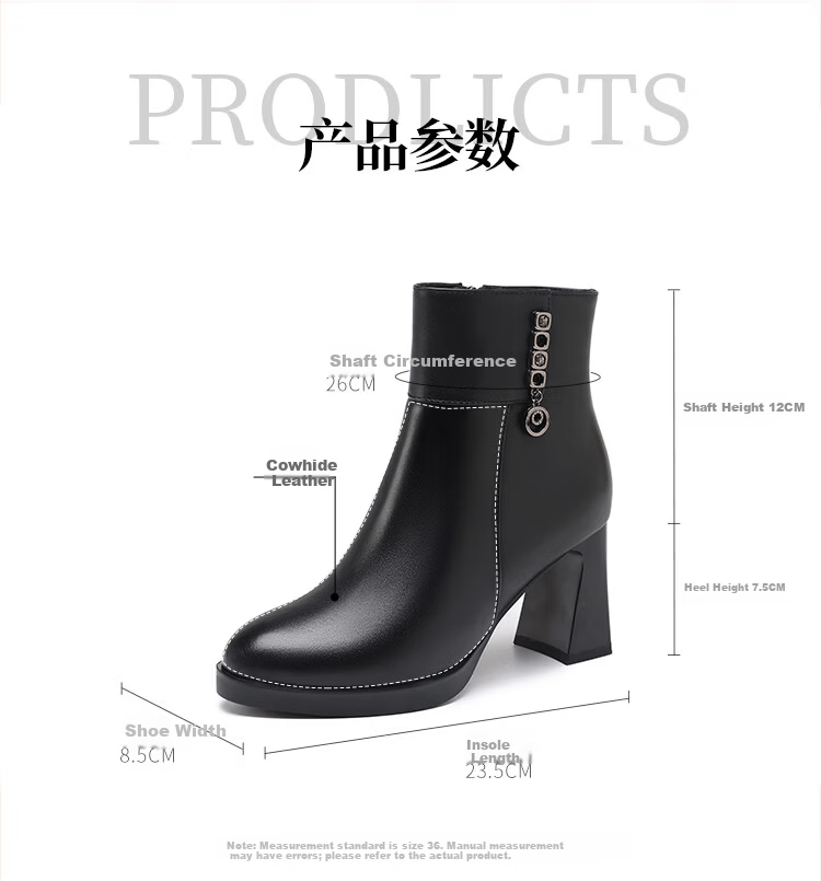Red Dragonfly Women's Fashion Winter High Heel Commuter Boots Soft Sole Lightweight Mom Boots WFC450391B Black Size 38 6