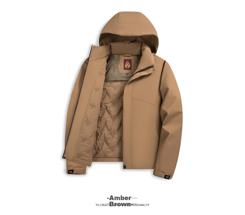 SHANSHANSHANSHAN Men's Cotton Jacket Autumn Winter Windproof Warm Casual Detachable Hooded Coat Daily Commuting Dad Jacket 17