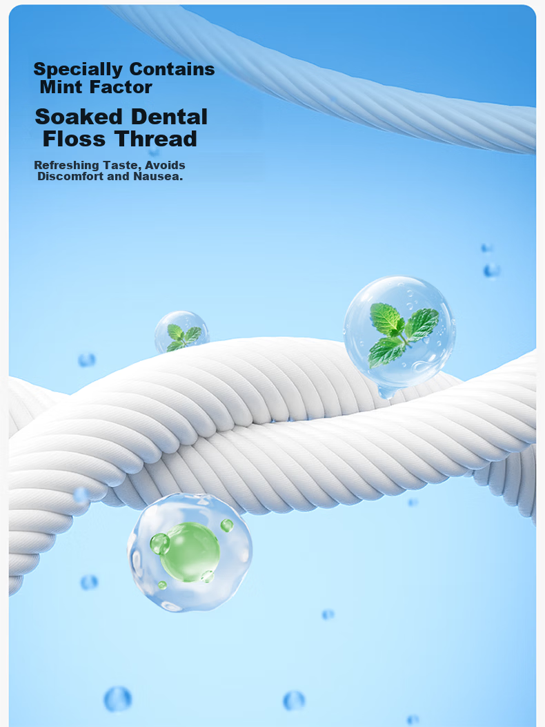 Breath Ocean Fluoride Fresh Dual-Thread Dental Floss Picks Ultra-Fine Portable Toothpicks Orthodontic Sensitive Teeth 300pcs 5