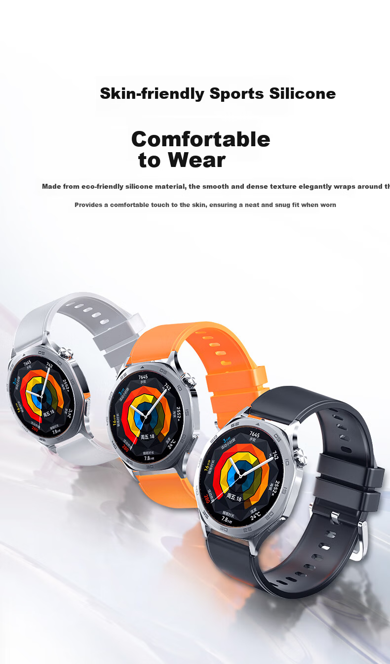 CangHua Silicone Watch Band for Huawei Watch5/Watch4 Pro/Watch3/GT6/GT6 Pro/GT5/GT4/GT3 Pro/GT2 Men's Sports Strap Gray 8
