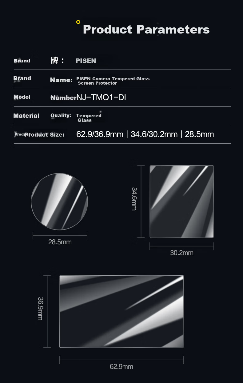 Pisen Tempered Glass Screen and Lens Protector for DJI Pocket 3/4 Generation Osmo Action Camera, High-Definition Explosion-Proof, Scratch-Resistant, 2-Pack Set 9