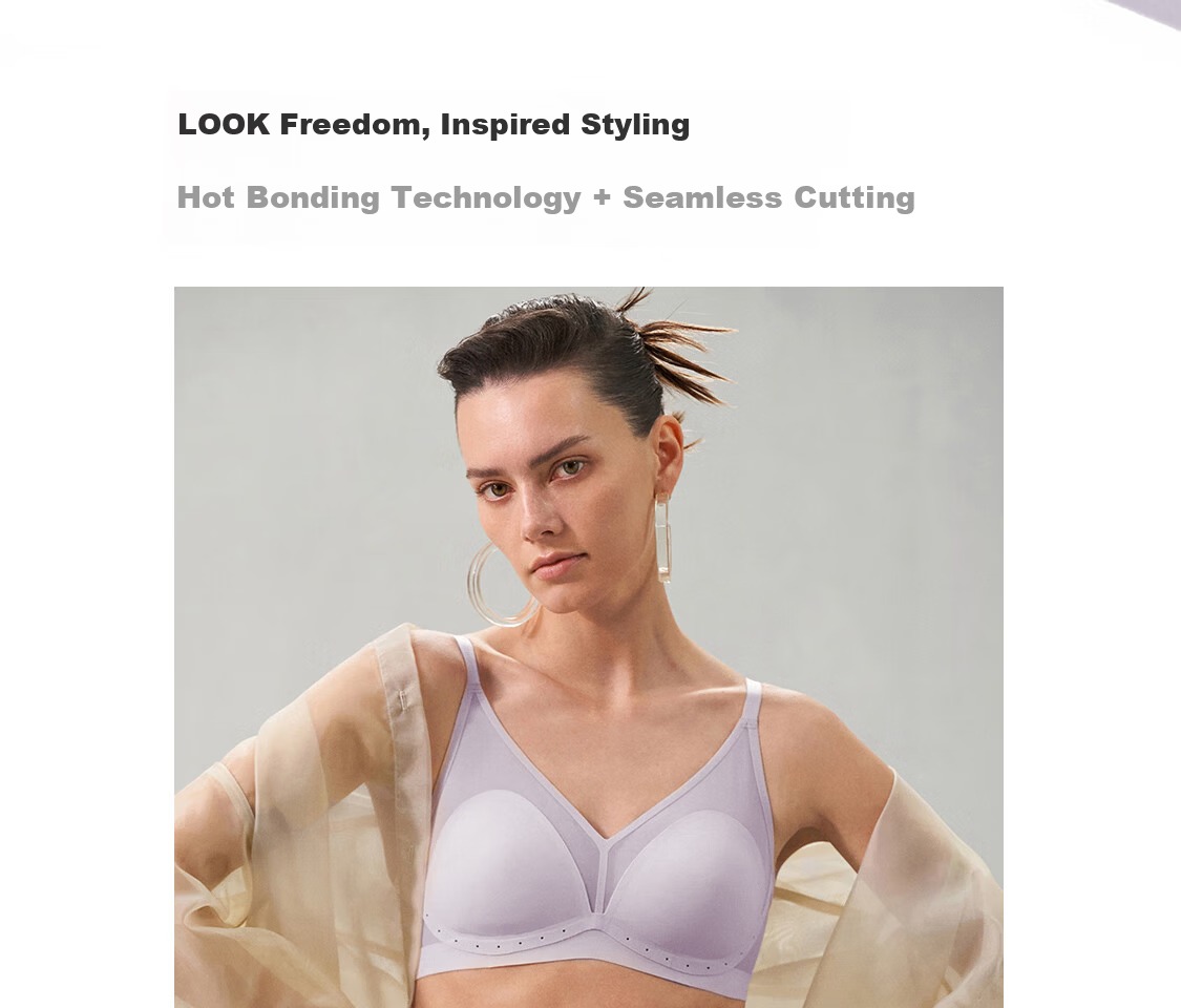 Aimer Oxygen Patch Lightweight Breathable Wire-Free Large Bust Minimizing Soft Support Bra 17