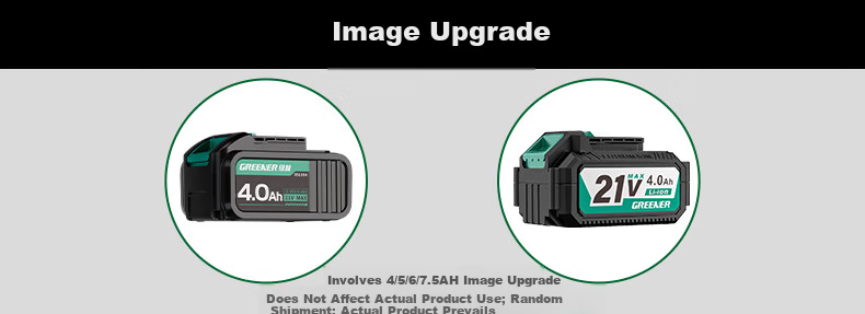 GREENER High-Power Brushless Cordless Lithium Electric Hammer Multi-Function Impact Drill 21V 10x4.0Ah Battery with All-in-One Gift Pack 1