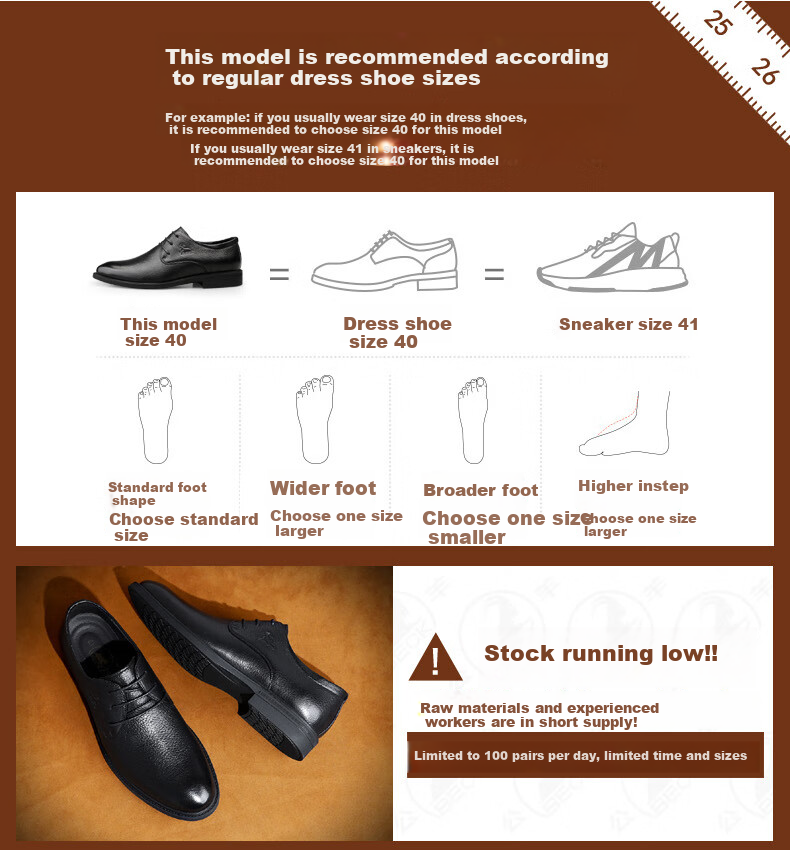 Gongyang Men's Leather Shoes, Business Formal Shoes, British Style Trendy Genuine Leather Shoes, Office Commute Derby Shoes, Black, Size 38 1