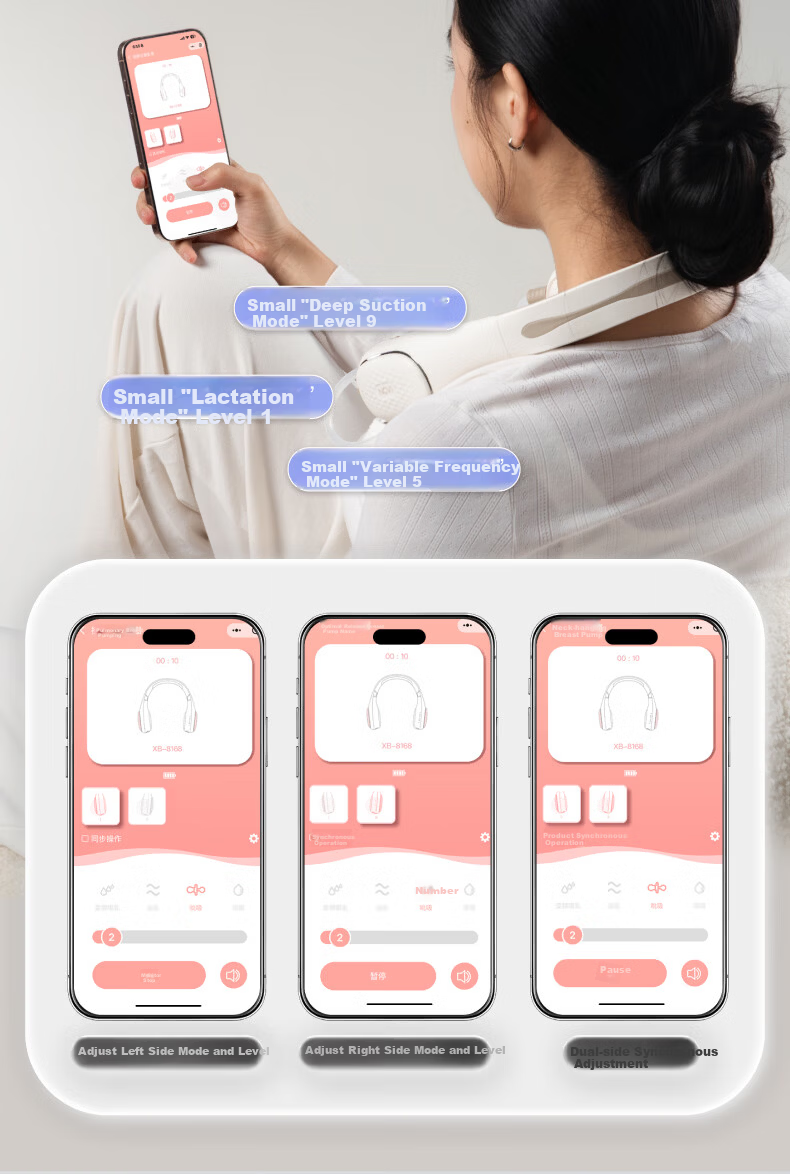 Xinbei Electric Breast Pump Hands-Free Pain-Free Fully Automatic Portable Neck-Hanging Double-Sided High Suction 8168-1 9
