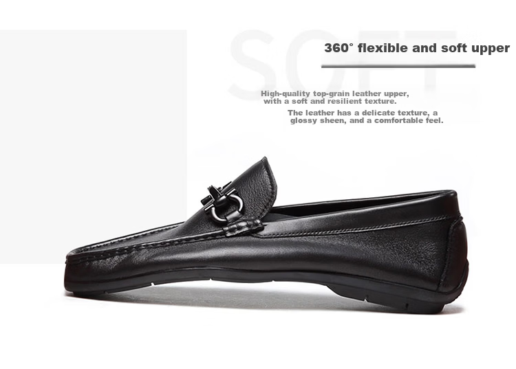 SATCHI Men's Shoes, Comfortable Slip-On Business Casual Shoes, Loafers, Casual Leather Shoes, 40782035Z, Black A, Size 42 3