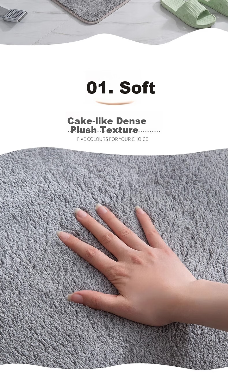 Luoyoute Bathroom Absorbent Non-Slip Door Mat Home Washroom Carpet Toilet Bath Mat 9