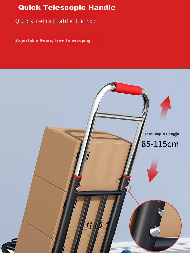 Paiying Foldable Hand Cart Folding Trolley Household Stair-Climbing Shopping Cart Small Pull Rod Cart 7