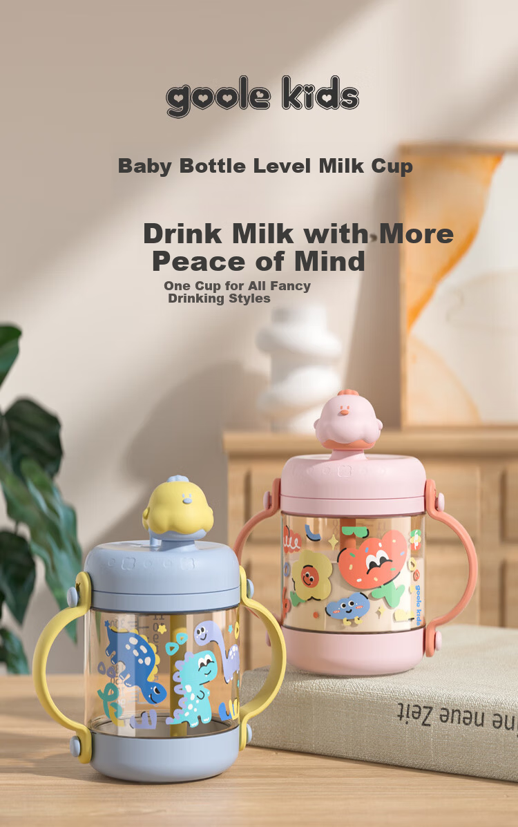 Goole Kids Children's Milk Cup 1-3-6 Years Old Baby Graduated PPSU Drinking Cup Duckbill Straw Cup Training Cup Direct Drinking 1