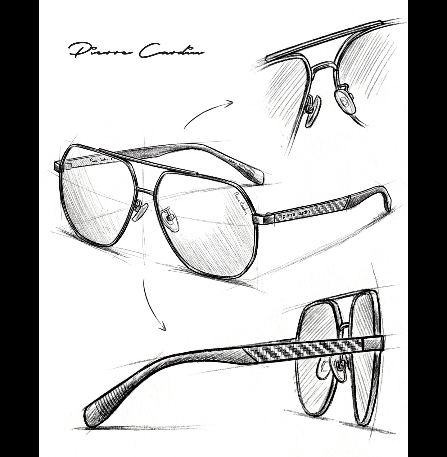 Pierre Cardin French Carbon Fiber Polarized Sunglasses Men Photochromic Day Night Driving Glasses New Model 4