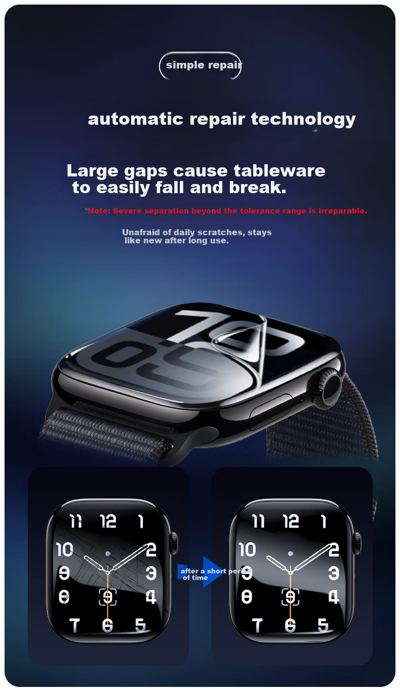 BHO Apple Watch S9 Screen Protector Compatible with iWatch S8, Self-Aligning Scratch-Resistant Durable Protective Film for Apple Watch S9/S8/S7 1