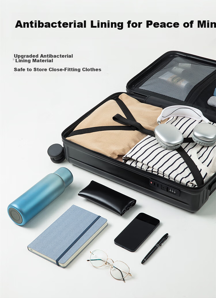 Wangyiyanxuan Lightweight Suitcase, Ultra-Light Thickened Wear-Resistant Zipper Trolley Case Luggage, Dark Shadow Gray, 26 Inches 11