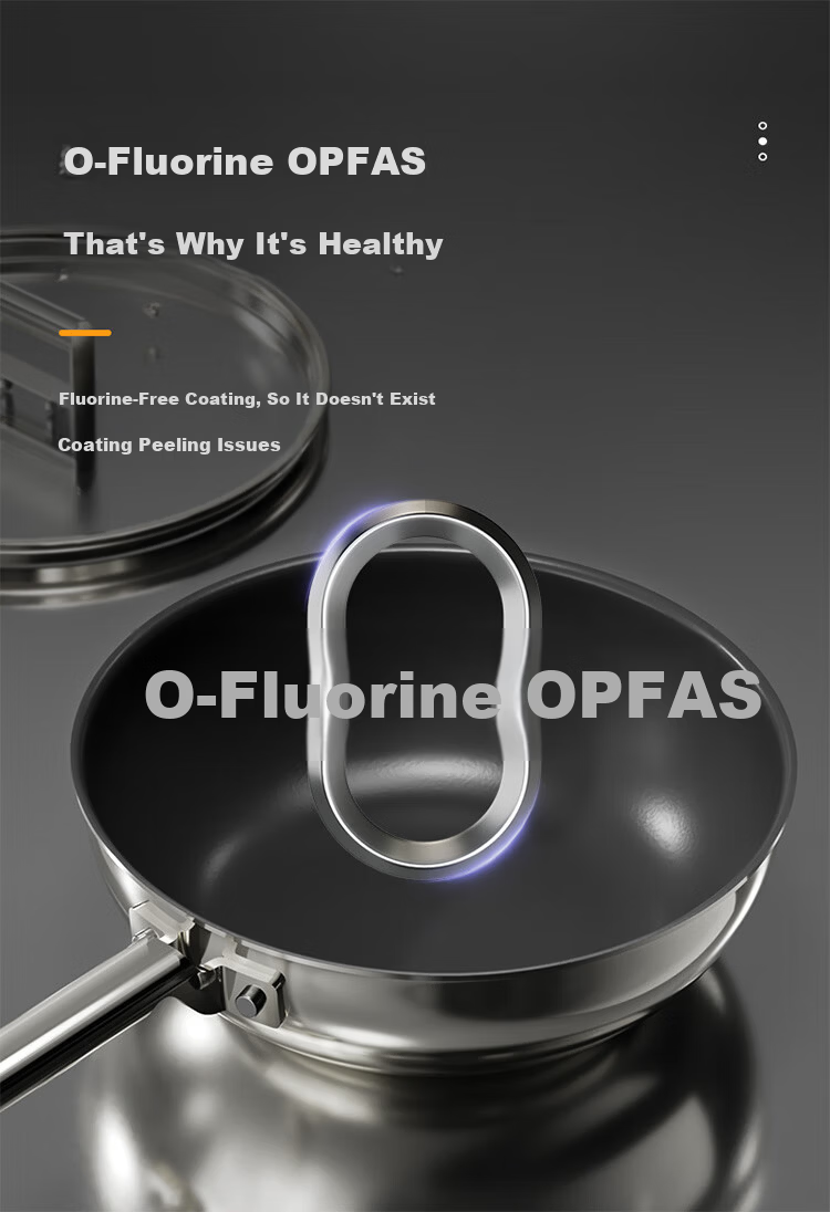 COOKER KING Fluorine-Free Coating Non-Stick Wok Multi-Functional Ultra-Light Titanium Pan 28CM for Gas and Induction Cookers 4
