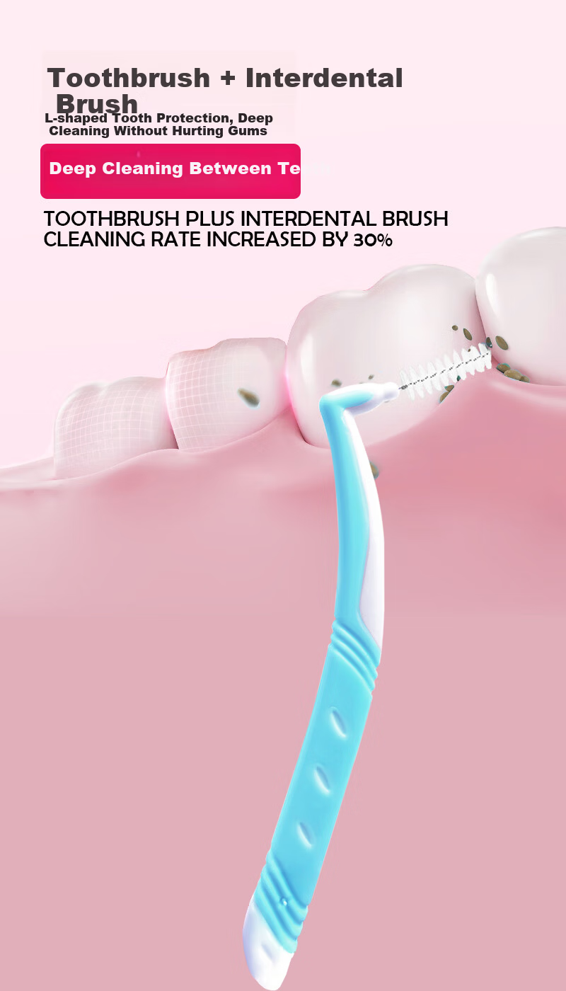 Dearfly Orthodontic L-Shaped Interdental Brushes Soft Bristle 0.6mm (10 Pack) 1
