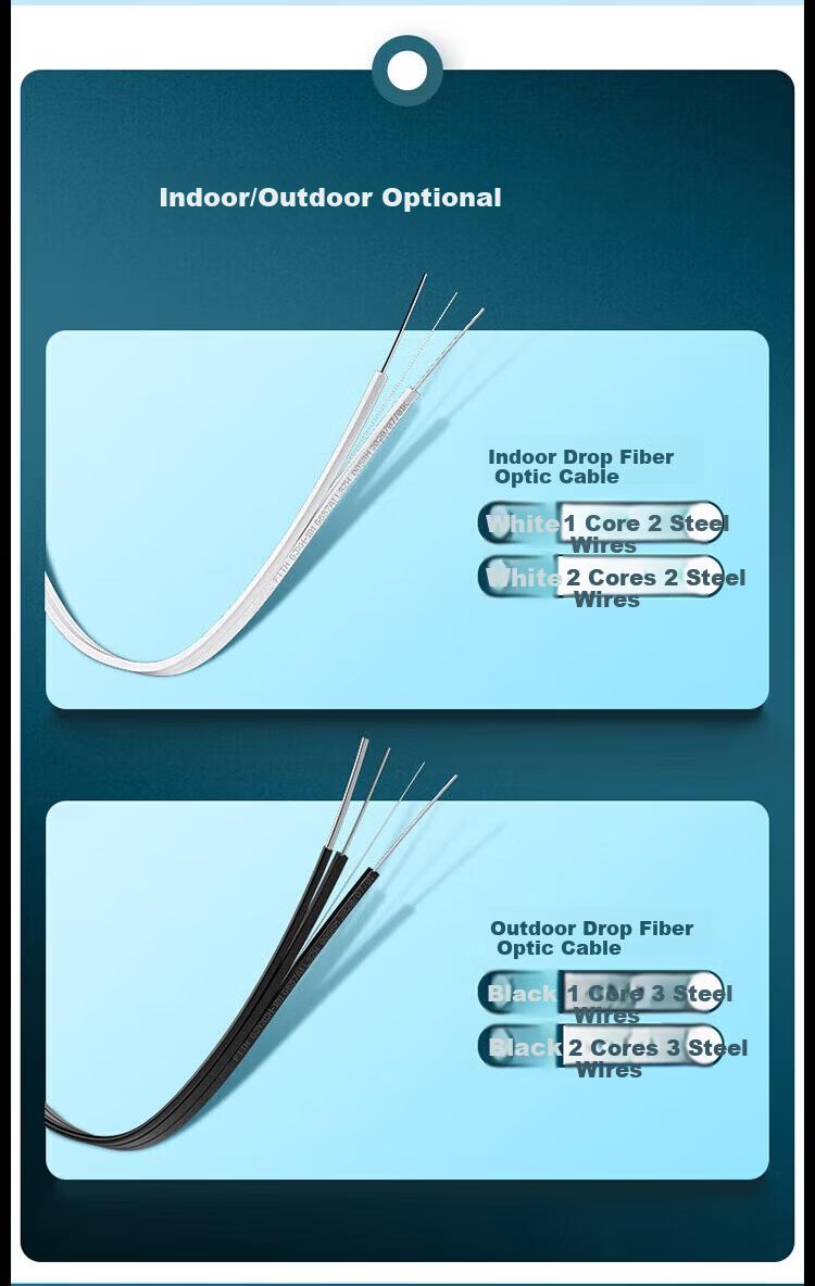 HAILE Optical Fiber Extension Cable, Telecom Grade, Single Mode Single Core 1 Core 3 Steel Wire SC-SC Pigtail Jumper, Outdoor Indoor Cable 60 Meters GJYXCH-2SC Black 3
