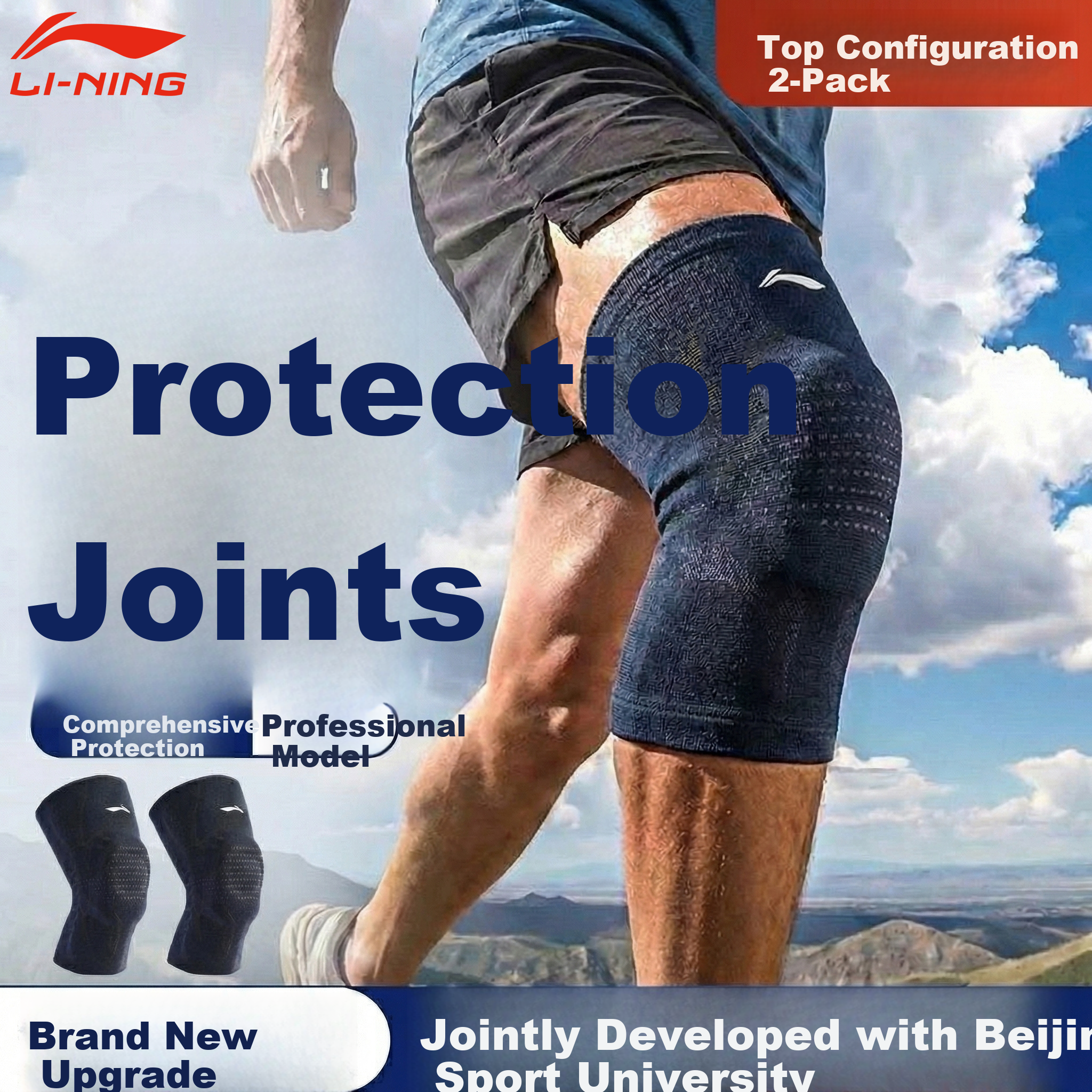 LI-NING Knee Brace Sports Basketball Special Badminton Running Men’s Meniscus Knee Support Patella Strap Warmers