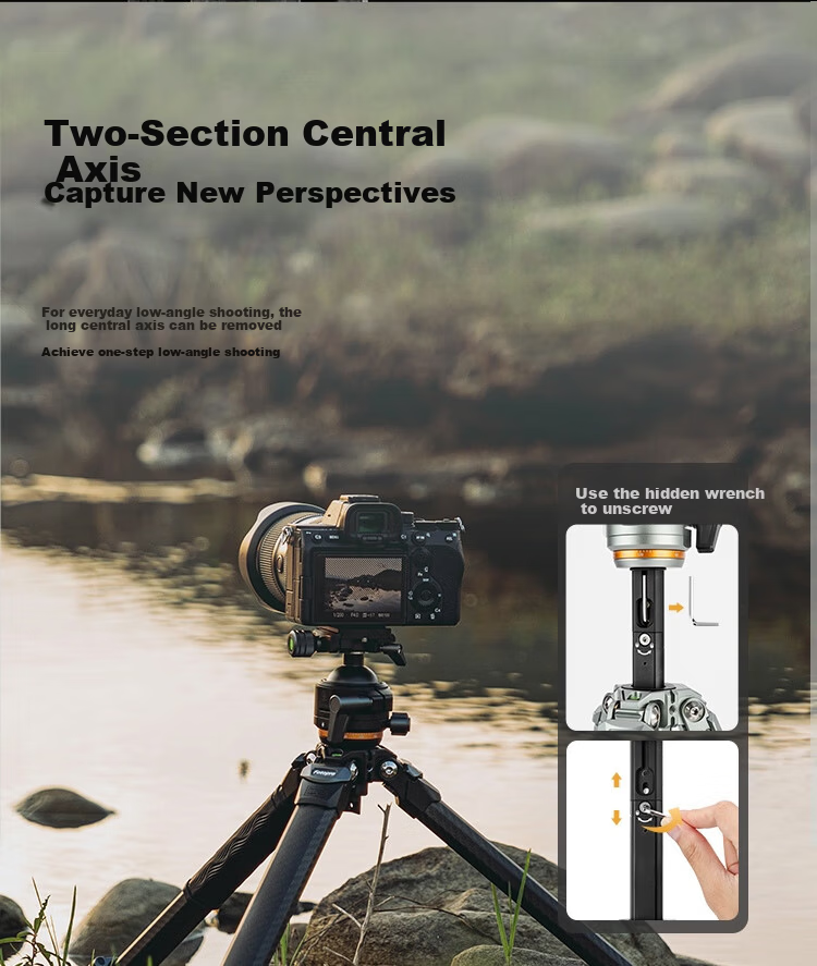 Fotopro Origin Portable Pure Carbon Fiber Asymmetric Design Panoramic Tripod Head for Digital Camera Mirrorless Photography Black 10