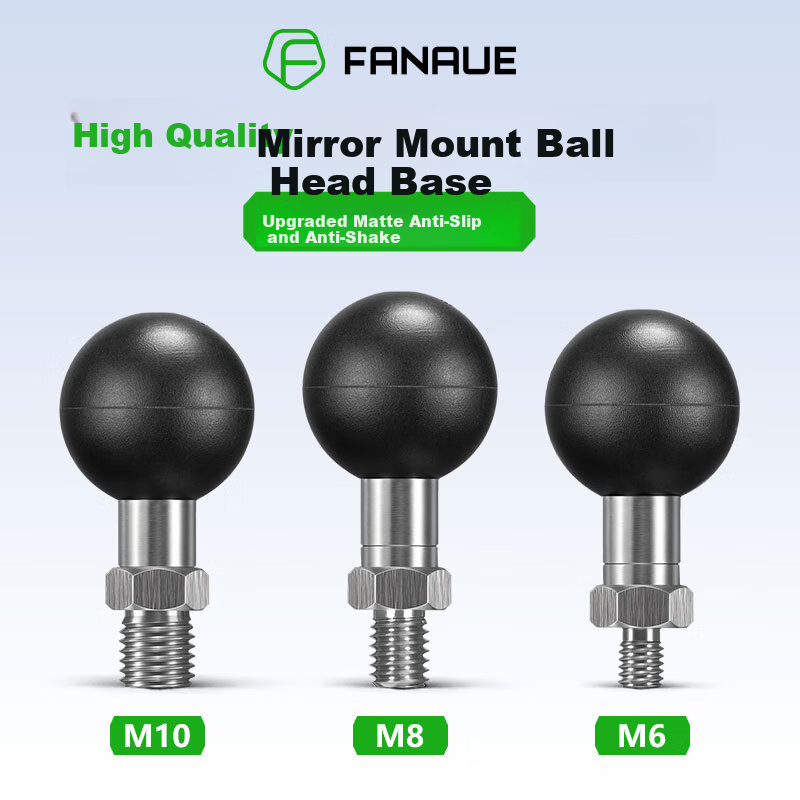 FANAUE Motorcycle Phone Holder Rearview Mirror Ball Head Screw Base Extension 25mm Adapter M6 M8 M10 Ball Head M6