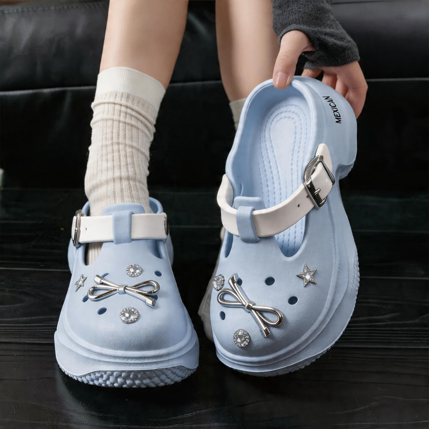 MEXICAN Thick Sole Clog Shoes for Women Summer Platform Slippers Outdoor Soft Comfort Height Increasing Closed Toe Sandals Black Size 37-38 4