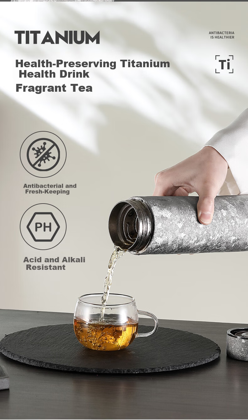 IMOGY Pure Titanium Insulated Double-Layer Tea Separation Cup High-Value Business Portable Car Water Bottle 5